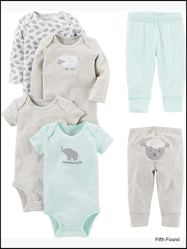 6-Piece Bodysuit And Pants Set For Baby
